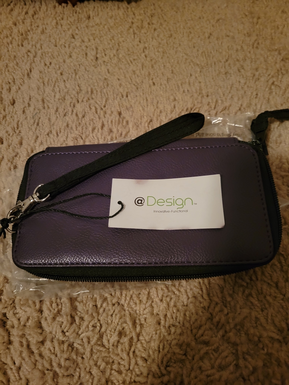 NWT @Design Purple Wristlet Clutch